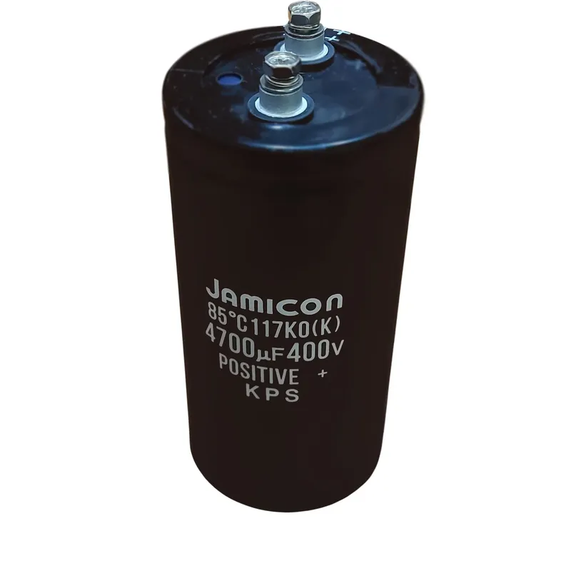 مكثف إلكتروليتي من الألومنيوم JAMICON بسعة 4700uF وجهد 400V وأطراف برغي