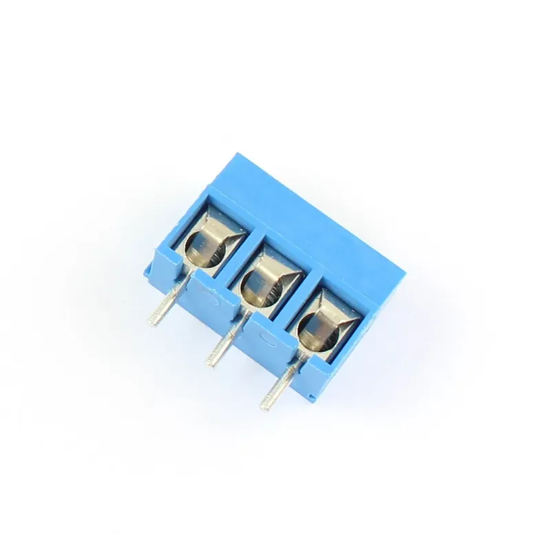 موصل طرفي برغي 3 أطراف للوحات PCB بتباعد 5 مم باللون الأزرق (DG-301)