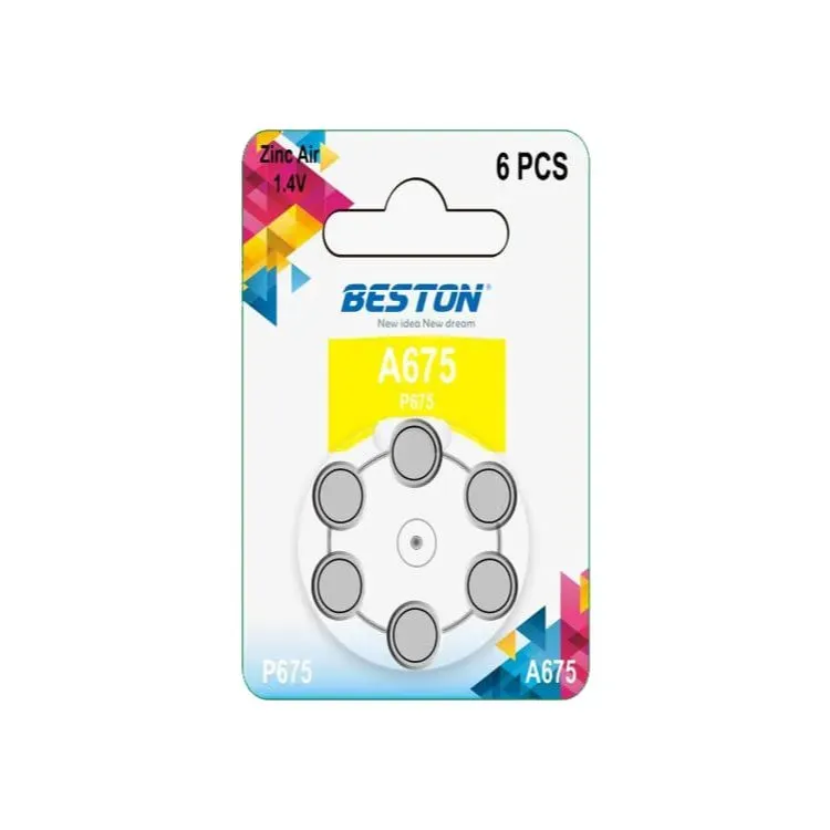 BESTON A675/P675 Hearing Aid Battery 1.4V 6pcs