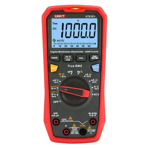 مقياس متعدد رقمي UNI-T UT61E+ حقيقي RMS حتى 1000 فولت