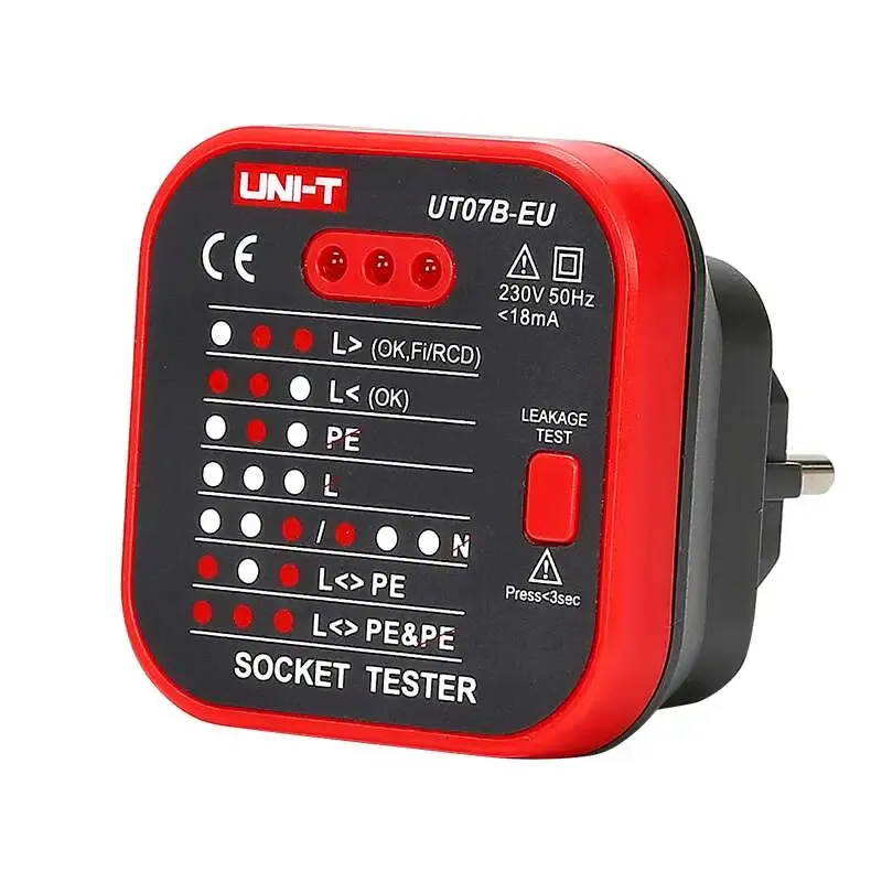 UNI-T UT07B-EU Plug-in Socket Tester for 230V EU Outlets