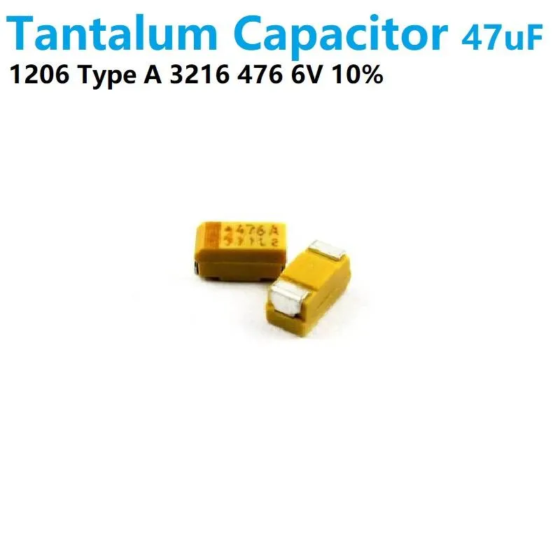 47uF 10V Solid Tantalum SMD Capacitor, 1206 Type A (3216)