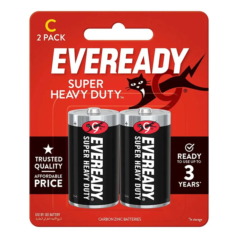 EVEREADY Super Heavy Duty C Size 1.5V Battery 2 Pcs