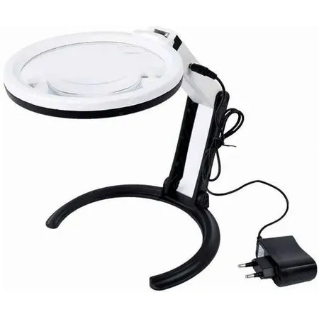 MG3B-1B Desktop Folding Magnifier 2.5x/8x 90mm with 10 LED Backlight