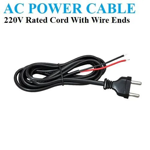 AC Power Cable Cord 1.5 m, 3.5 A 250 V, 2 x 0.5 mm²