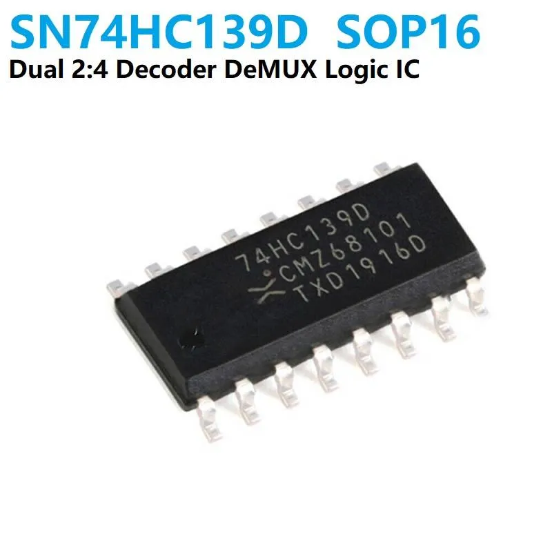 شريحة SN74HC139D مفكك ترميز مزدوج من 2 إلى 4 بعبوة SOIC-16