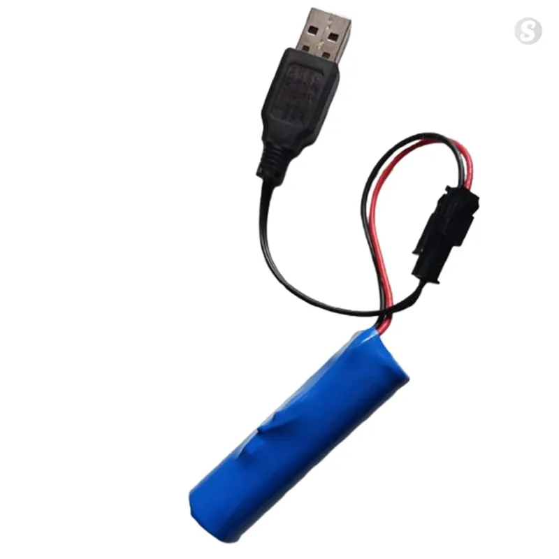 14500 3.7V 1800mAh Li-ion Battery with JST Plug and USB Charger