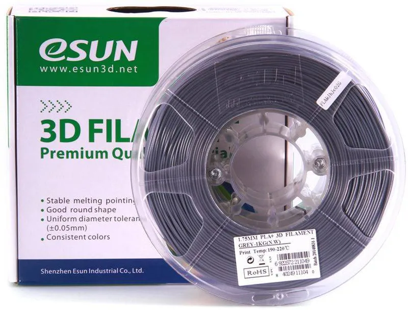 خيط طباعة eSUN PLA Plus قطر 1.75 مم بلون رمادي (1 كجم)