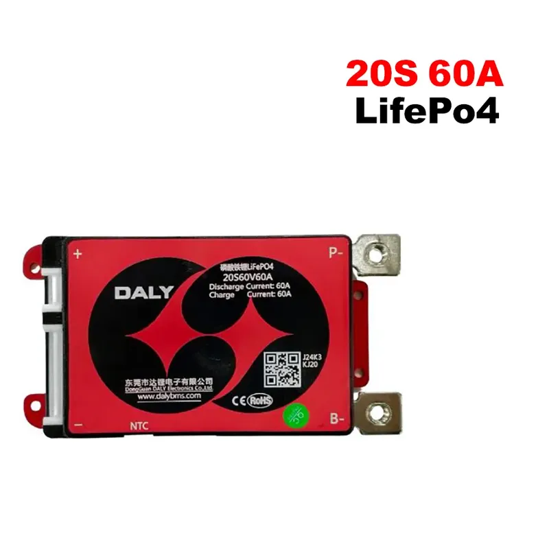 وحدة حماية BMS من DALY لبطاريات LiFePO4 بعدد 20 خلية و60 أمبير و60 فولت