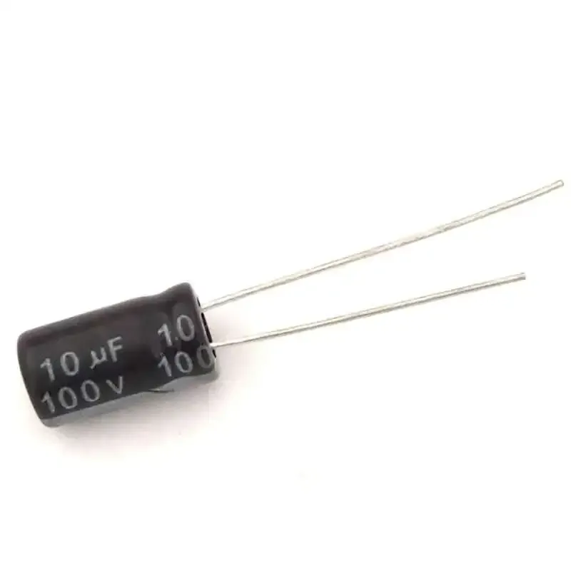 مكثف إلكتروليتي 10µF 100V بقطر 6 مم وطول 12 مم