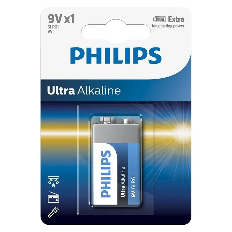 Philips 6LR61E1B/97 Ultra Alkaline 9V Battery