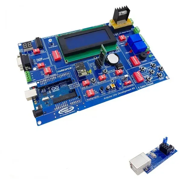 Arduino Uno Development Kit with LCD, Sensors and Relays