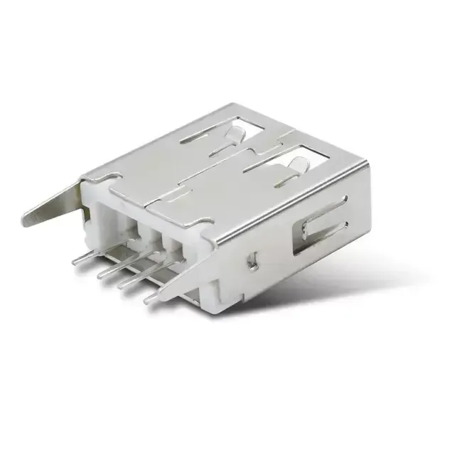 موصل USB Type-A أنثى DIP عمودي، 4 أطراف