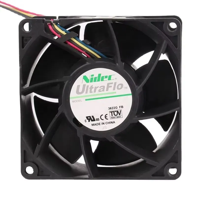 مروحة تبريد DC من NIDEC موديل T80T12MUA7-52 بجهد 12 فولت وقطر 80 مم