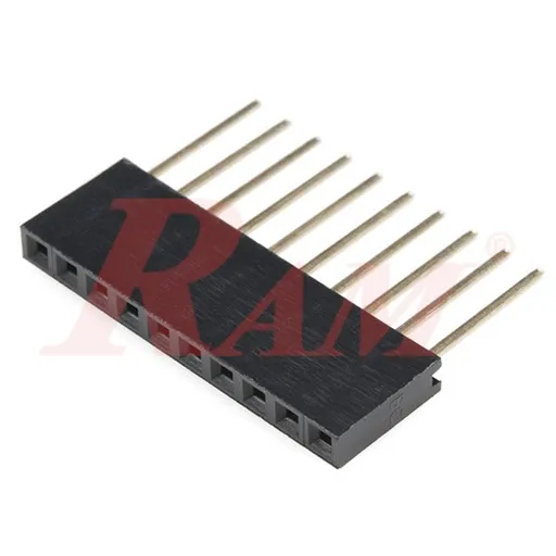 شريط توصيل أنثى PH50 مستقيم 1x10 بتباعد 2.54 مم وساق 11 مم