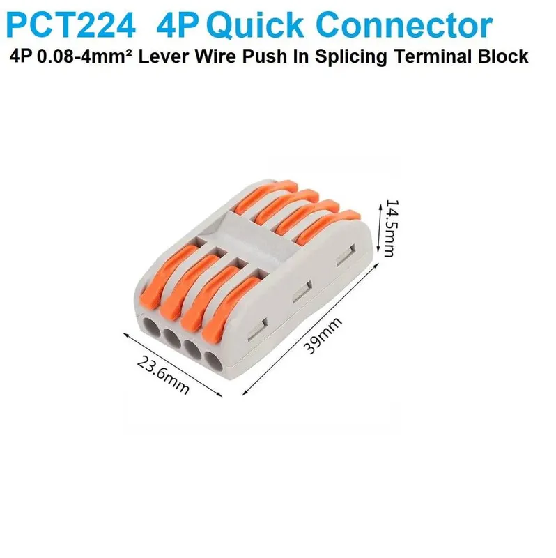 PCT-224 4-in 4-out Universal Compact Wire Connector