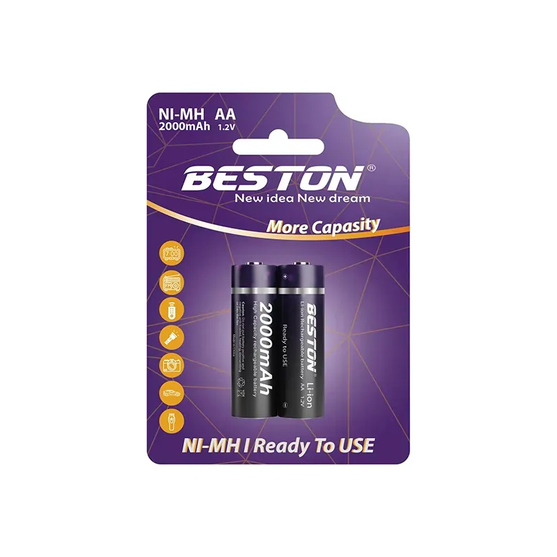 BESTON AA 2000mAh 1.2V NiMH Rechargeable Battery (2 Pcs)