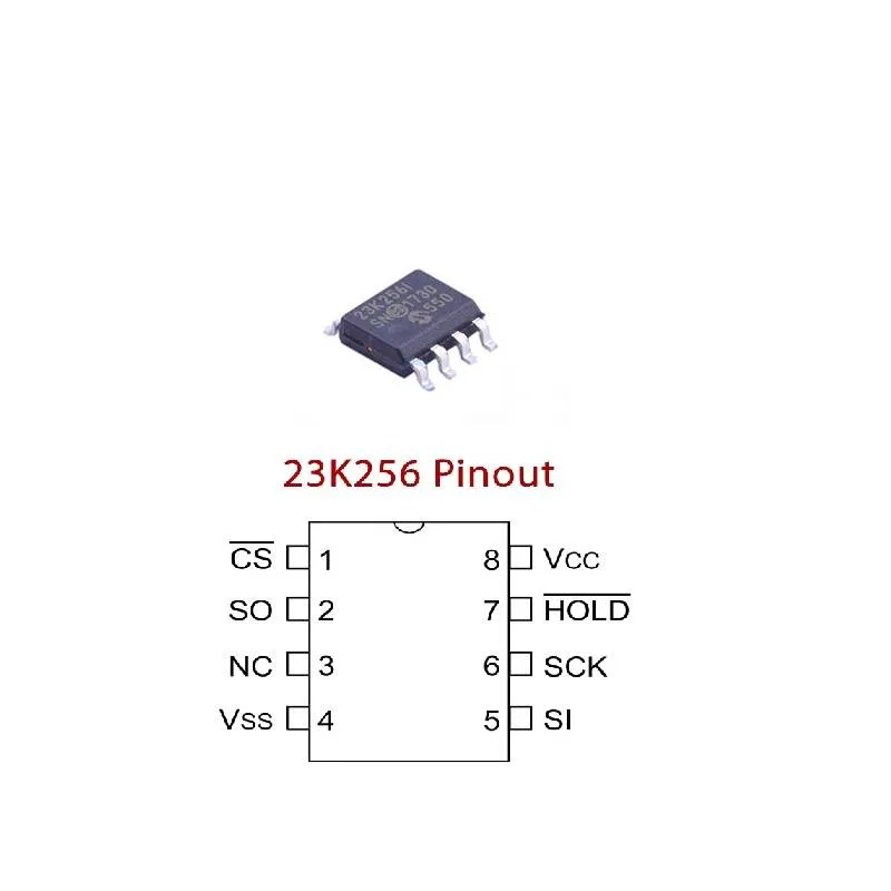 23K256 256 Kbit (32K x 8) Serial SPI SRAM SOP-8