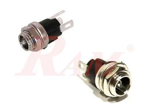DC Power Socket 2.1 mm Chassis Mount, Metal Body