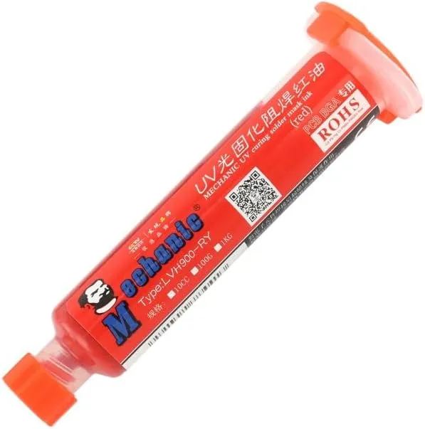 Mechanic UV Curable Solder Mask Red, 10 mL