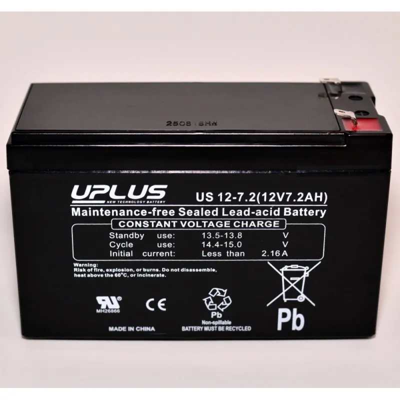 Uplus US12-7.2 12V 7.2Ah AGM Rechargeable Battery