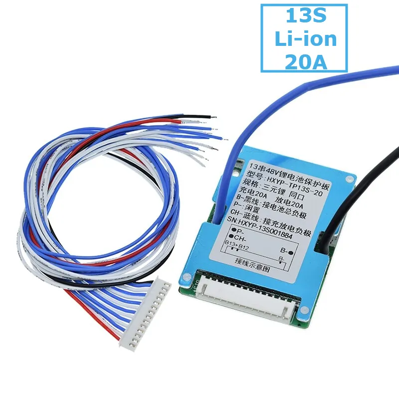 13S 48V 20A Li-ion BMS Protection Board HXYP-TP13S-20