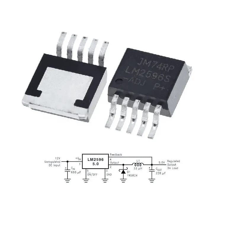 LM2596S-ADJ 3A Adjustable Step-Down DC-DC Regulator, TO-263 SMD