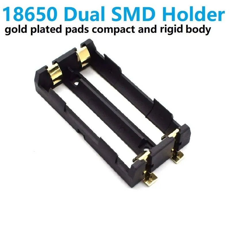 2 Cell 18650 Li-ion Battery Holder SMD Gold Plated PCB Mount