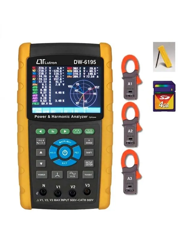 محلل طاقة ثلاثي الأطوار DW-6195 مع قياس التوافقيات
