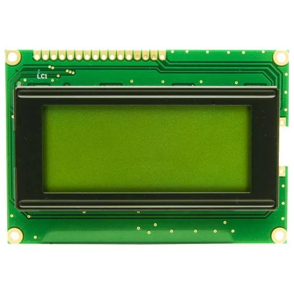 شاشة LCD أبجدية 16×4 بإضاءة خلفية خضراء (HD44780)