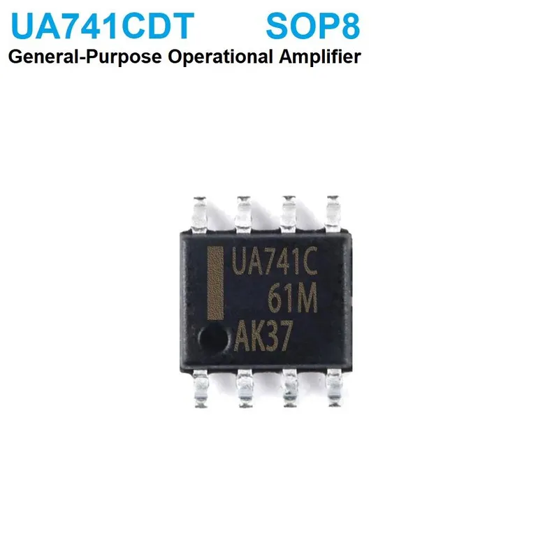 مضخم عمليات UA741CDT بغلاف SOP-8 للاستخدام العام
