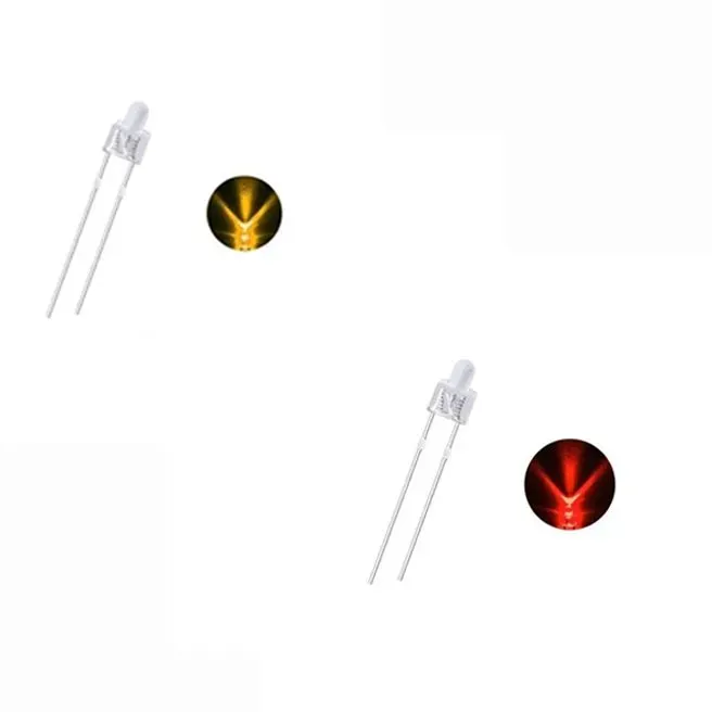 Rocket Transparent LED 1.8mm 2-Pin Red and Yellow