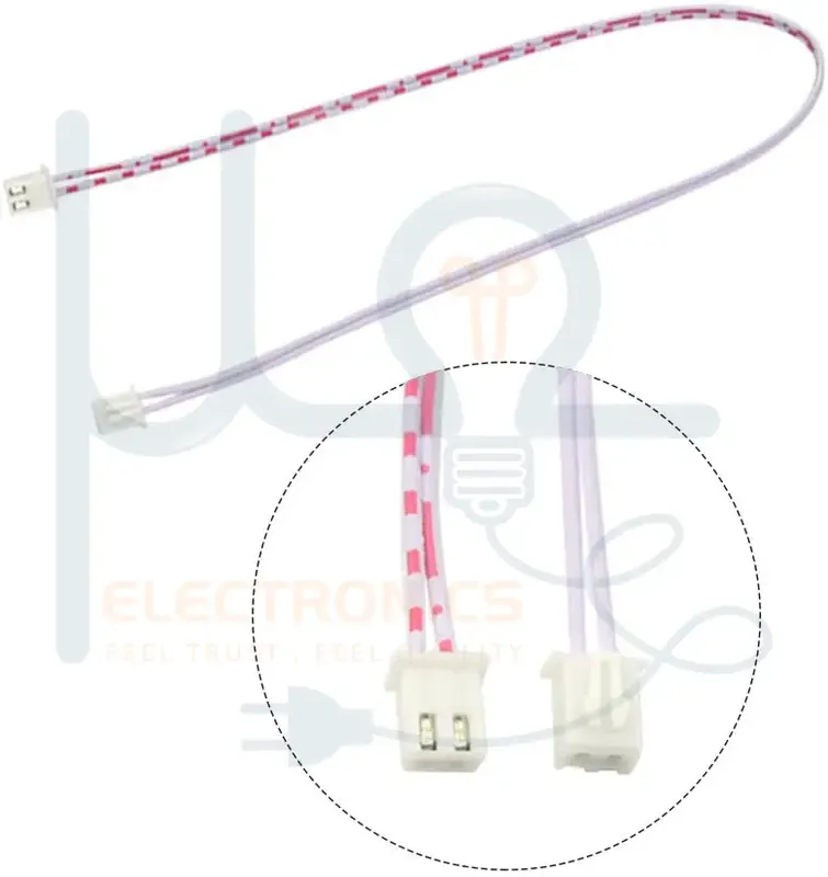 JST XH 2.54 2-Pin Cable, Female to Female, 30 cm, White