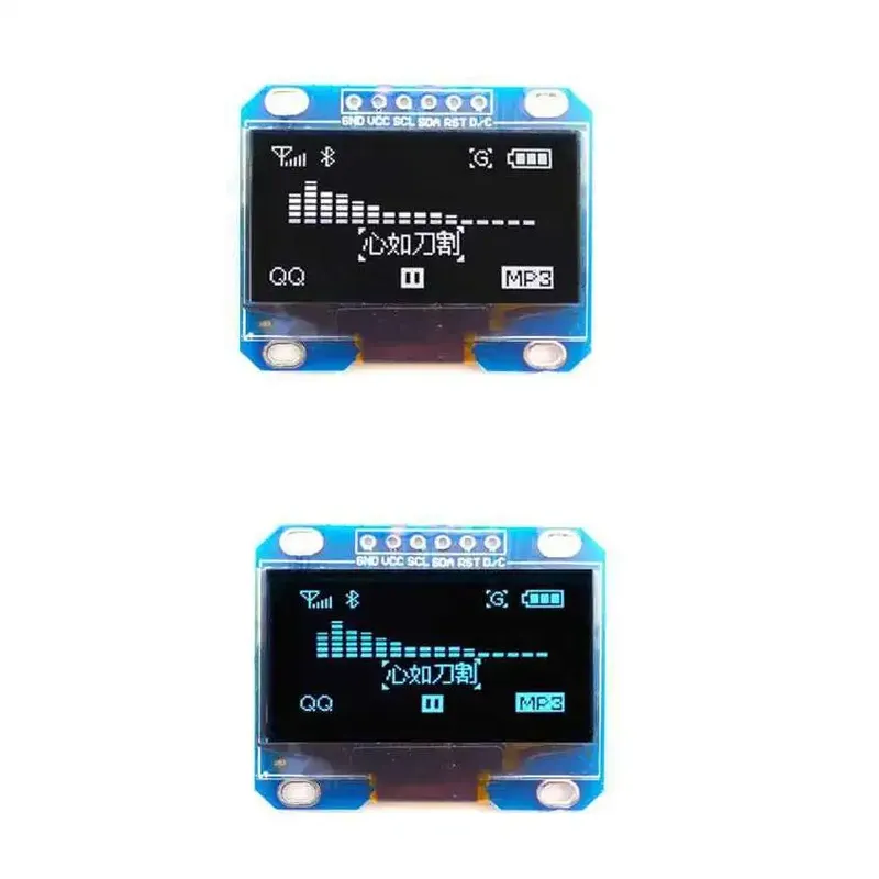 شاشة OLED مقاس 1.3 بوصة بدقة 128×64 وواجهة SPI ومتحكم SH1106 بدون لحام