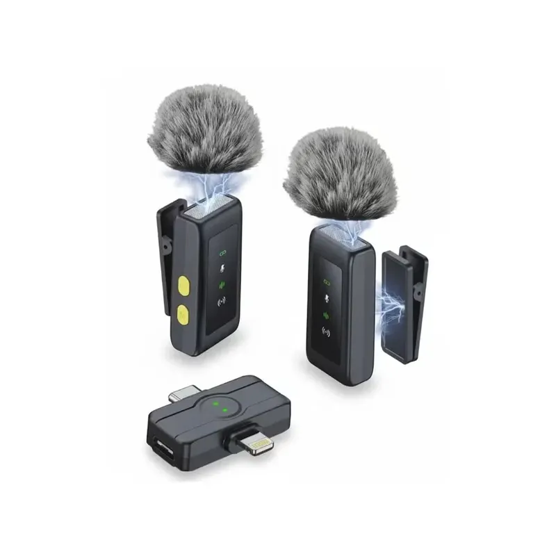 ميكروفون لاسلكي Haino Teko بمشبك للياقة وتردد 2.4GHz