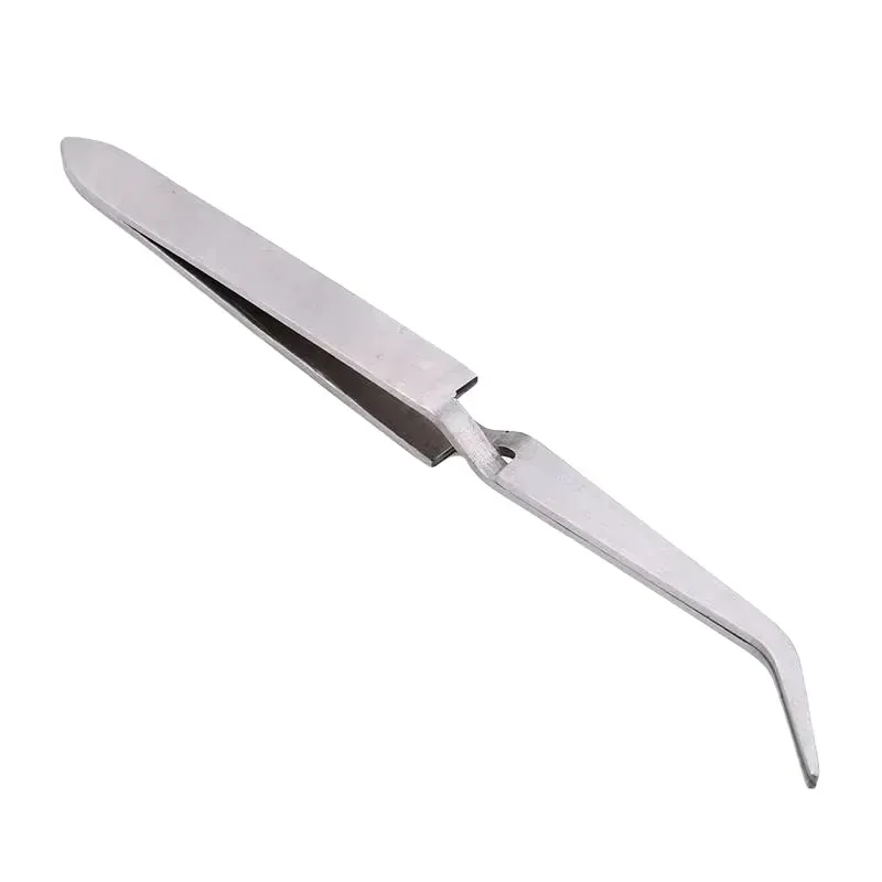 Stainless Steel Reverse Action Self-Gripping Curved Tweezers
