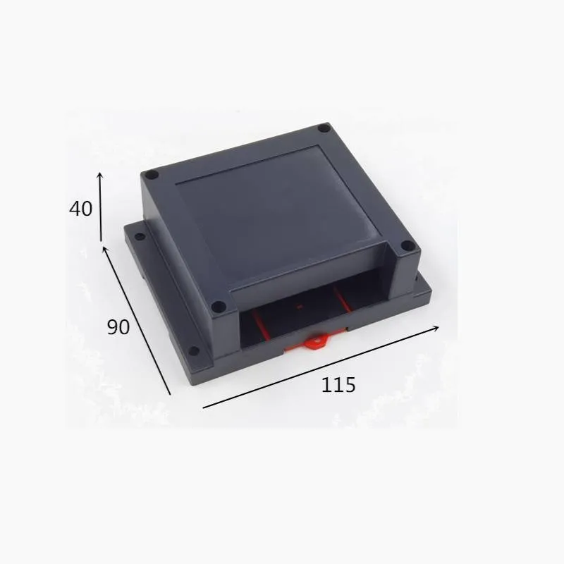 PLC DIN Rail Mount Plastic Enclosure 115×90×40 mm, Black