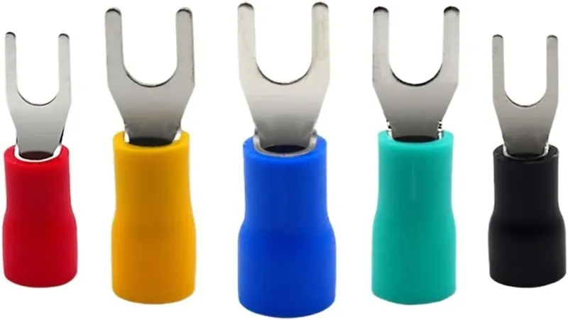 SV5.5-8 Insulated Fork Crimp Terminal (Black & Yellow)