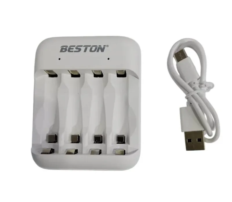 شاحن BESTON C2-4D1H03 لبطاريات AA وAAA القابلة للشحن، 4 فتحات، USB-C