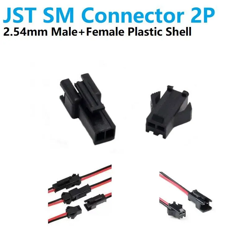 JST SM 2-Pin Connector Set Male and Female 2.54mm