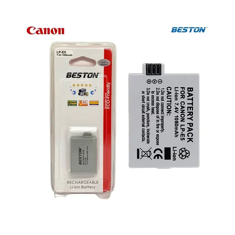 BESTON LP-E5 7.4V 1080mAh Li-ion Battery for Canon Cameras