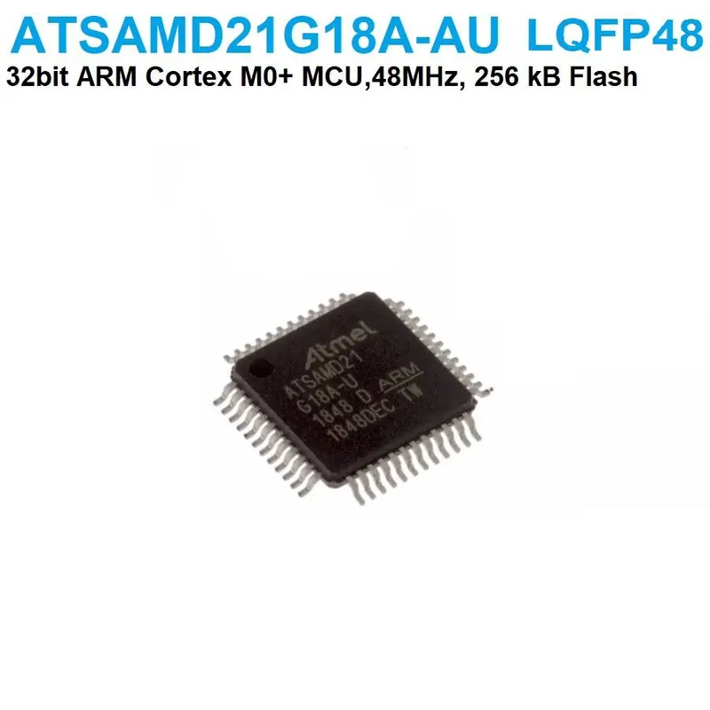ATSAMD21G18A-AU ARM Cortex-M0+ MCU, 256KB Flash, 32KB SRAM, LQFP48