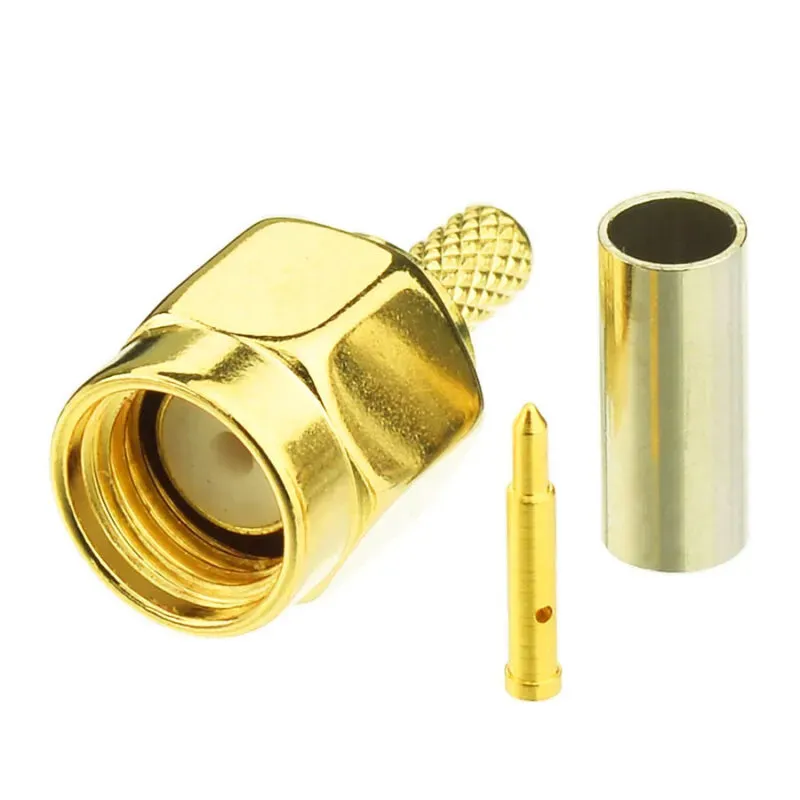 SMA-JT-1.5 Straight Male Plug Crimp Cable Connector 50Ω RG174/RG316