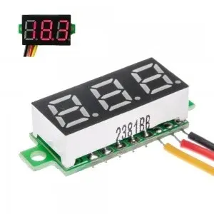 0.28-inch DC Digital Voltmeter 0-100V 3-Wire Red Display