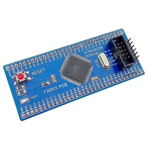 متحكم دقيق ATmega128A-AU مع رأس توصيل، غلاف TQFP-64