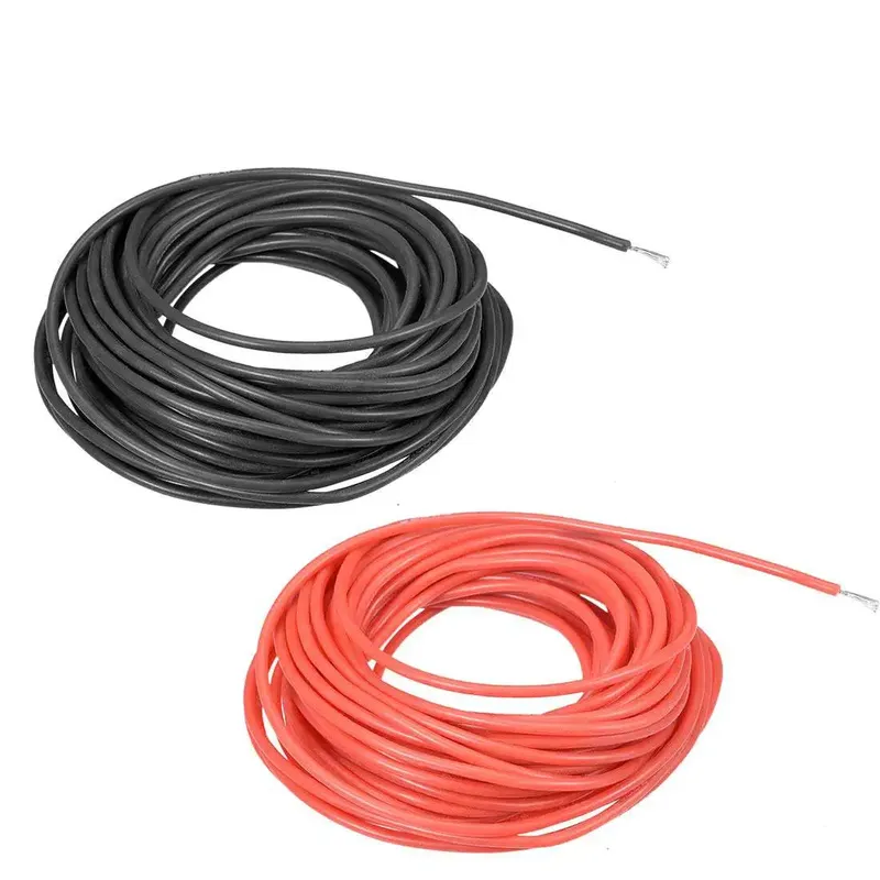 Flexible Tinned Copper Silicone Wire AWG-22 Black/Red 1 m