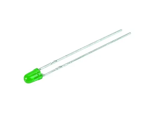 3mm Green LED, Diffused Lens