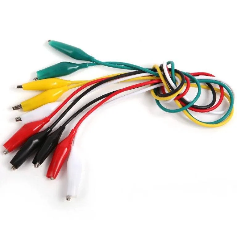 Crocodile Alligator Test Lead Wires with Clips, Assorted Colors