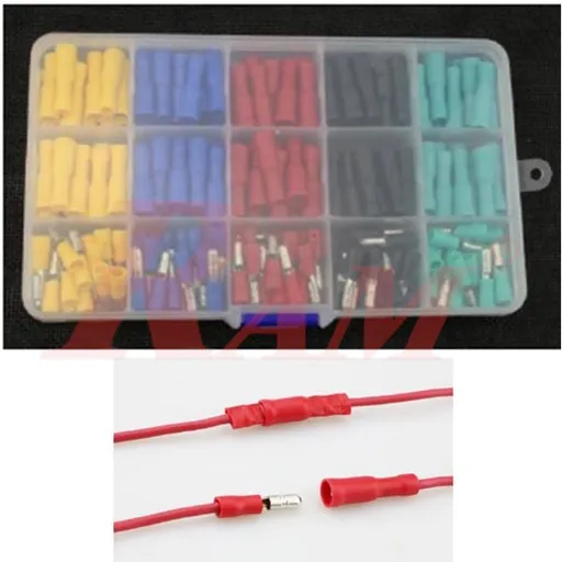 Male-Female Solderless Crimp Bullet Connectors, 100 Pairs (KIT.R.8)