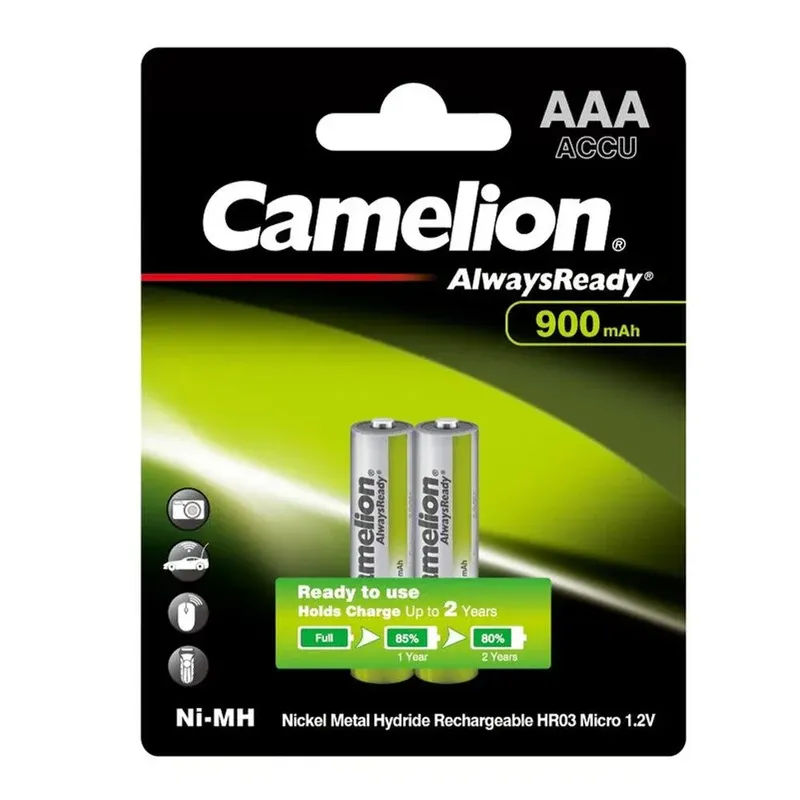 بطارية Camelion AAA قابلة للشحن NiMH – 900mAh – عبوة من قطعتين